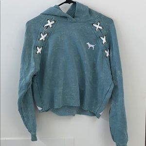 Light blue faded lightweight hoodie